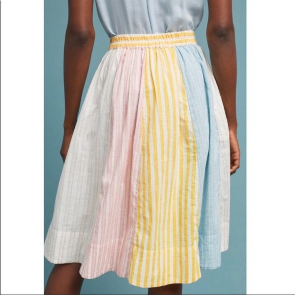 NWT Anthropologie Textured Stripe Skirt Maeve - Picture 2 of 2
